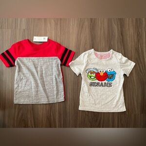 Sesame Street Gray and Red Short Sleeve Tees size 18 months